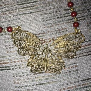 Beaded butterfly necklace